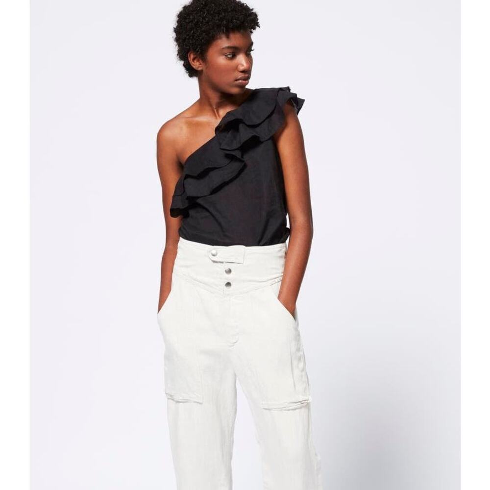 Isabel Marant Etoile Lago Linen Trousers Pants Ecru Cream Women's 36 / US Small - Picture 3 of 15